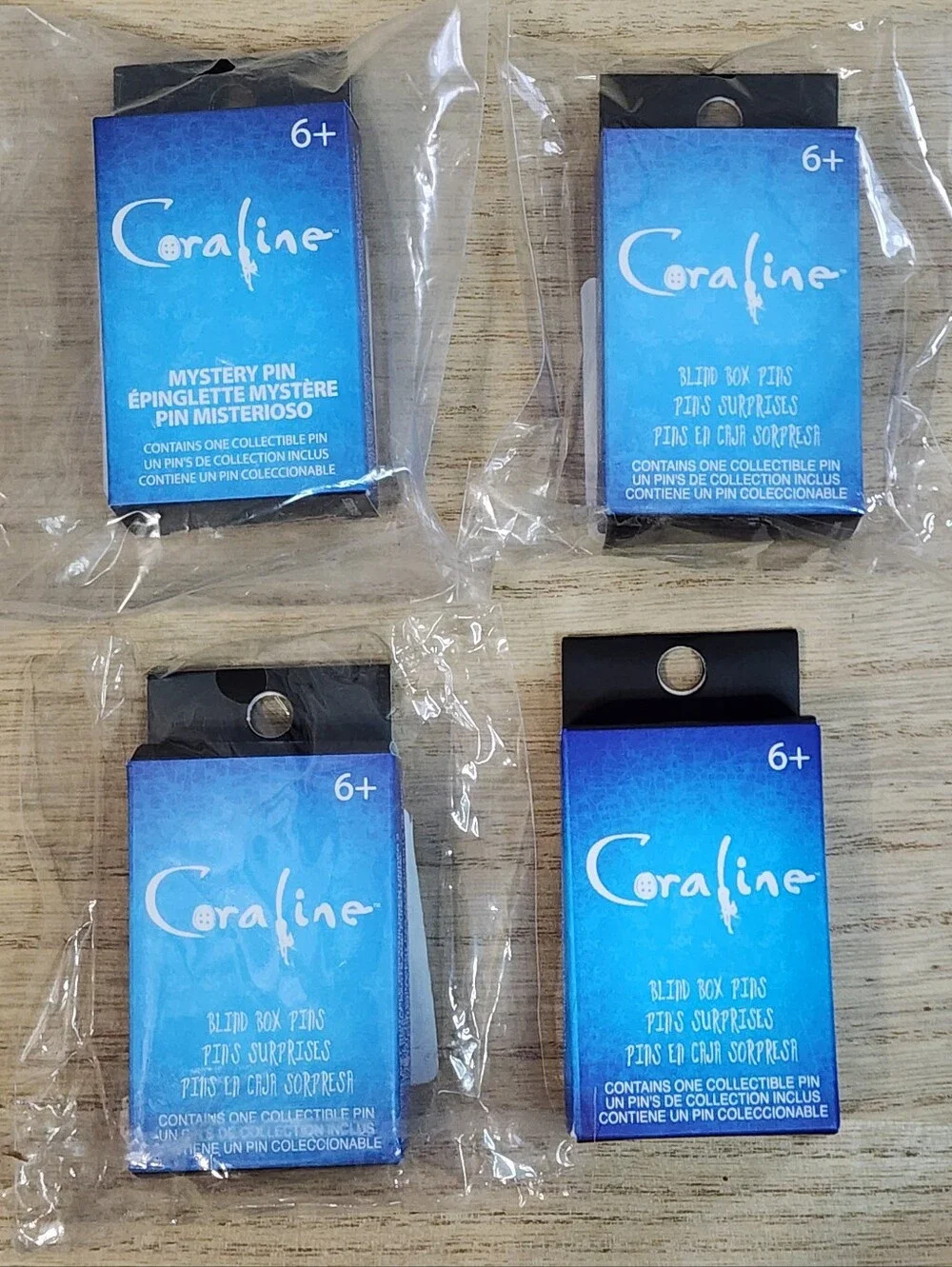 New Coraline Loungefly Enamel Pins, Lot of 4, Selling Together, In Packaging